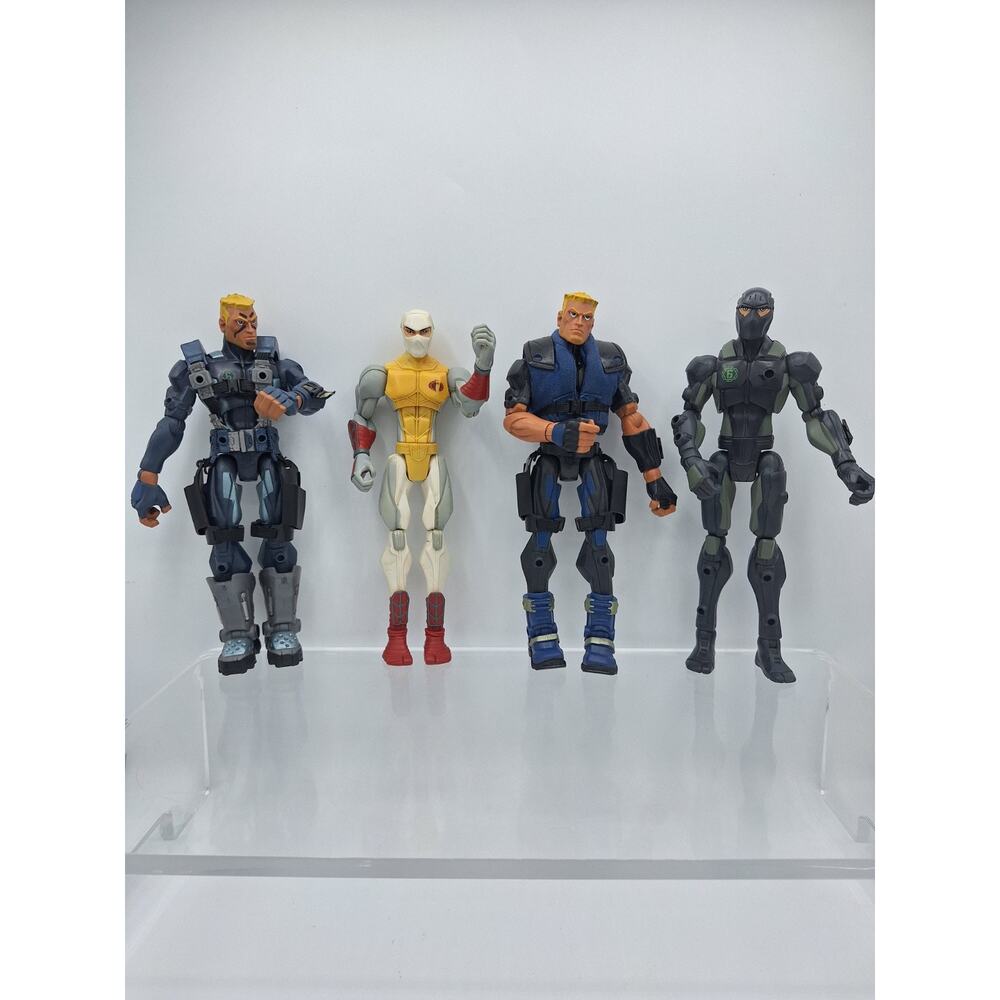 GI Joe Sigma 6 Action Figures. Duke, Snake Eyes Paratrooper Duke & Shadow Storm